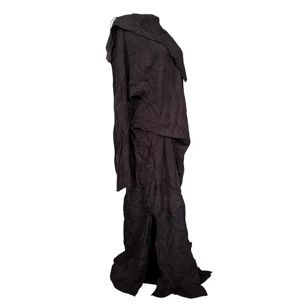 ZARA NWT Brown Crinkle Jacquard Maxi Dress Sz M Avant Garde Dark Romantic - Image 3