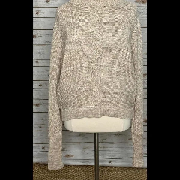 GAP marled mock neck cotton cable knit sweater Size XL - Image 3