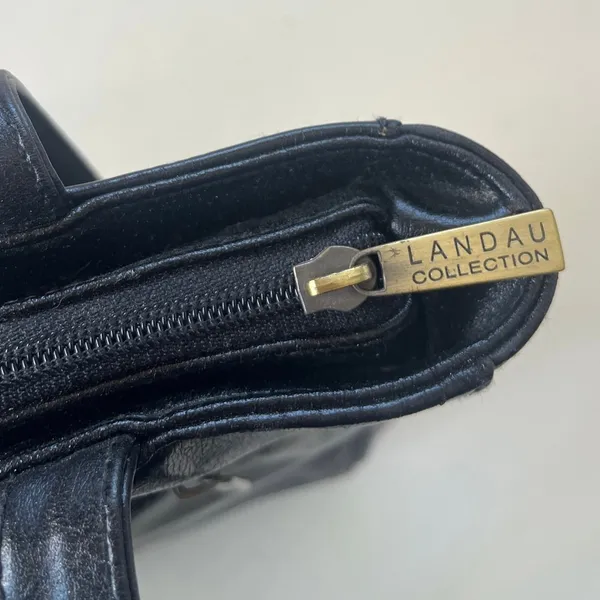 Landau Sacamoto Vegan Leather Work Tote Bag Black Briefcase Career Tote Japan - Image 13