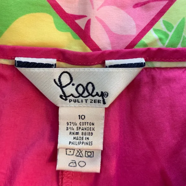 Lilly Pulitzer Pink Green Tropical Parrot Trellis ALine Mini Skirt Skort 10 READ - Image 5