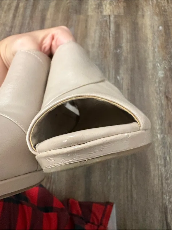 Life Stride Nude Soft System Taupe Peep Toe Heels 8.5 Preppy Formal Wedding - Image 14
