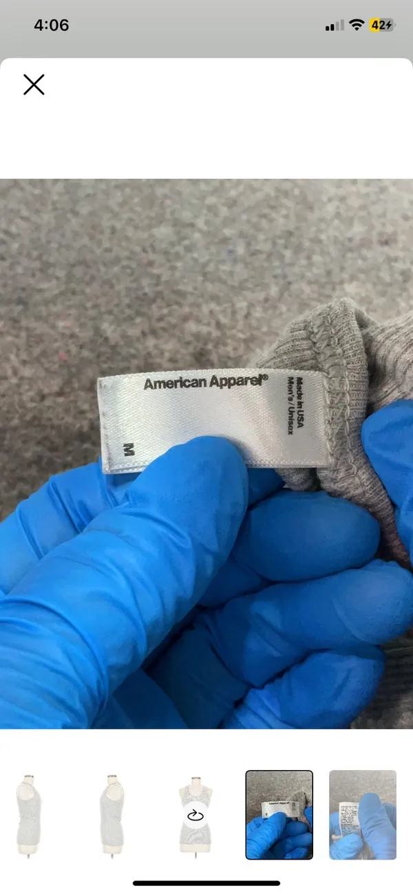 Gray American Apparel Tank  - Image 3