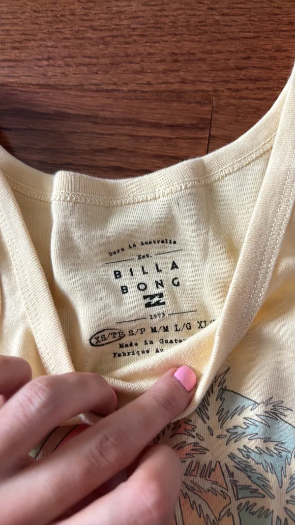 Nwt Billabong Escape Nature Cropped Womens Tank - Retro Yellow - Image 4