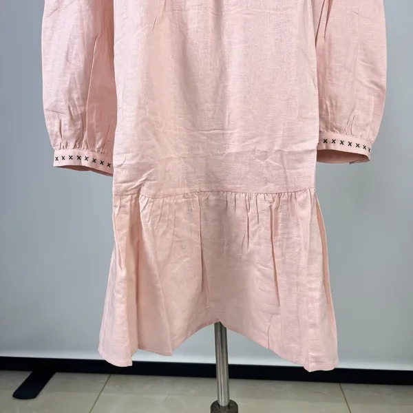 NWT Tuckernuck Bermuda Pink Palmerston Dress sz S Long Sleeve Linen Blend Mini - Image 5