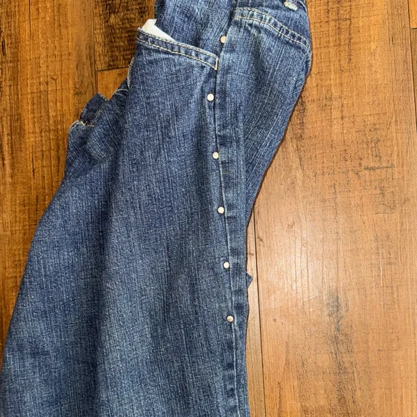 Vintage Tommy Hilfiger Bootcut Jeans Size 8 Dark Blue Y2K - Image 13
