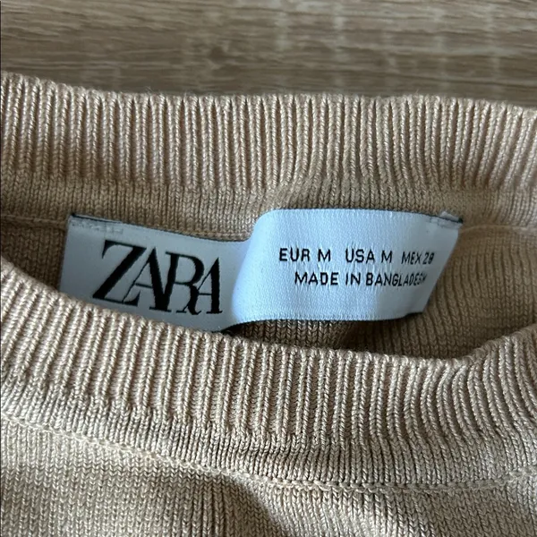 Zara Beige Knit Tank Top - Image 2