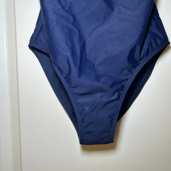 NWT Quince Italian Cami One-Piece Swimsuit navy women's xs classic modest - Image 3