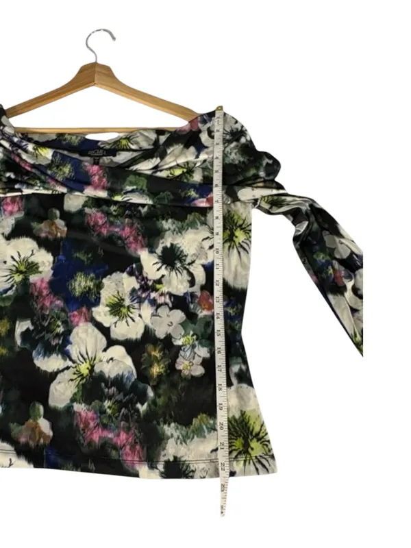 RACHEL Rachel Roy Floral Off Shoulder Top XL Twist Neck Long Sleeve - Image 9