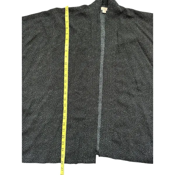 Loft Black‎ Cardigan Women's One Size Dot Print Open Front Slouchy Batwing Boho - Image 9