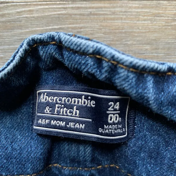 Abercrombie & Fitch Medium Wash Mom Jeans Tie Waist 00 24 - Image 4