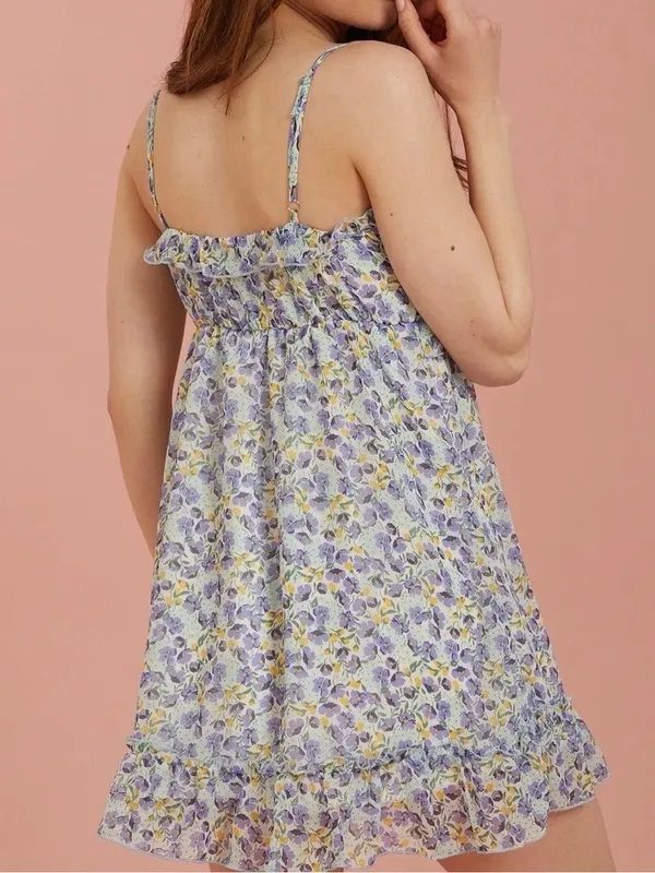 NEW Altar’d State Blue Floral Mini Dress Size XL NWT - Image 2