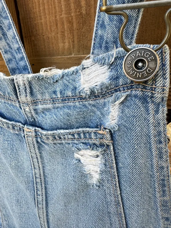 Anthropologie Paige Noella Distressed Jean Overalls Sz 25 #Boho #grunge #hippie - Image 4