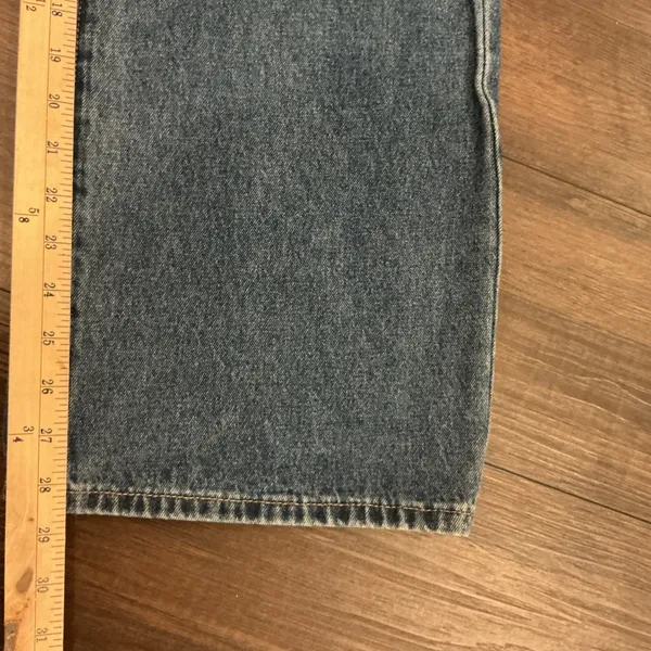 Edikted Wide Leg Denim Jeans Medium Wash High Waisted Baggy Pants Size S Y2K - Image 4