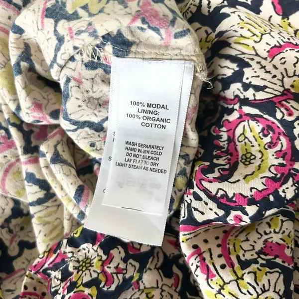 Emerson Fry Love Tòmas Modal Maxi Dress Pink Paisley Hand Block Print Size Small - Image 7