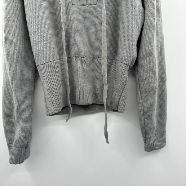 Urban Outfitters Lioness Gray Chunky Lace Up Knit Long‎ Sleeve Sweater Sz S - Image 5
