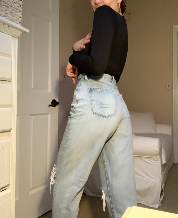 American Eagle Wide Leg Distressed Jeans - Image 2