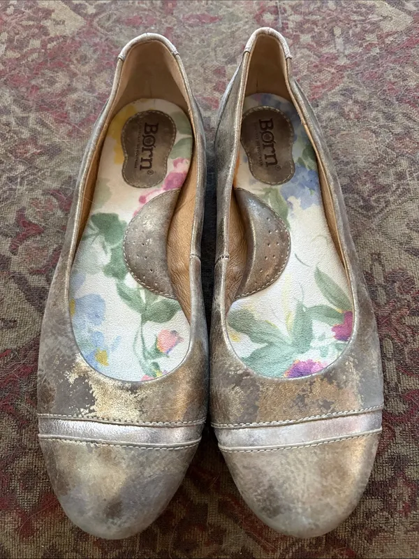Born Metallic Taupe and Gold Ballet Flats - Image 2