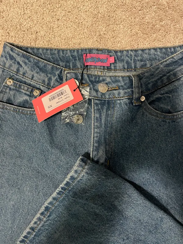 Edikted Deliah Low Rise Cargo Jeans - Size XS - Image 3