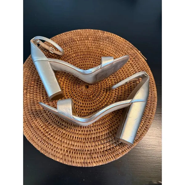 Sam Edelman Yaro Metallic Gold Block Heel Ankle Strap‎ Sandals Size 9 - Image 9