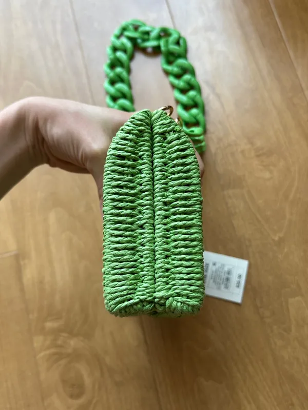 a new day Bright Green Wicker Basket Shoulder Bag & Crossbody, NWT - Image 10