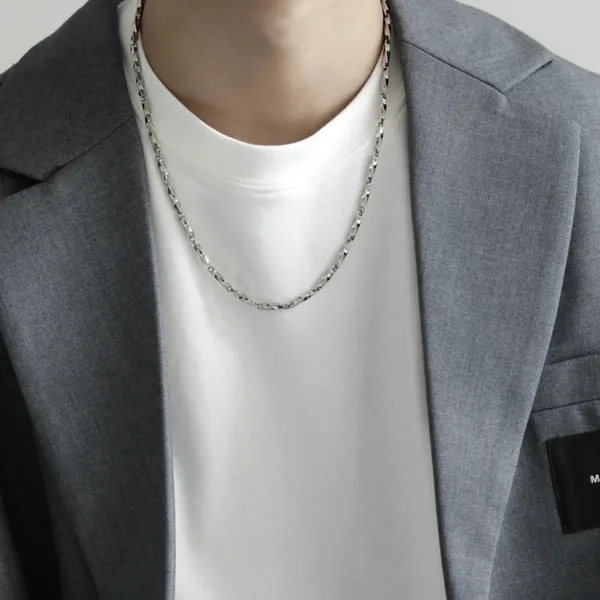 Titanium Steel Link Chain Necklace for Men Women,Unisex Punk Hip Hop Necklace - Image 5
