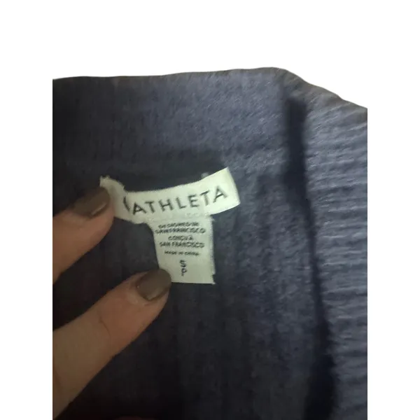 ATHLETA Navy Blue Cardigan Sweater Womens‎ Size S V-Neck Button Front Knit - Image 3