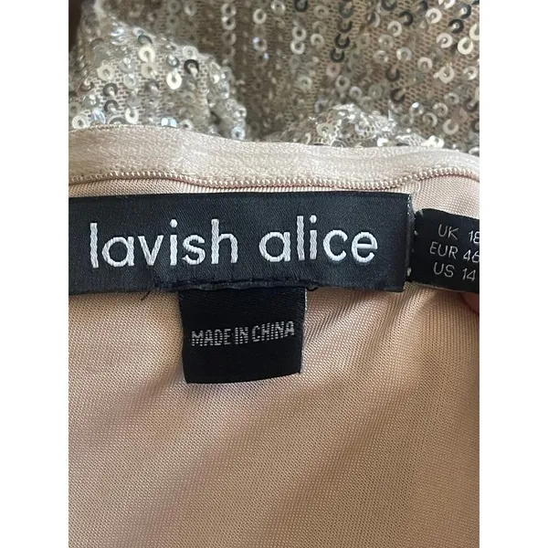 Lavish Alice sequin bandeau wrap dress in silver sequin - Image 10
