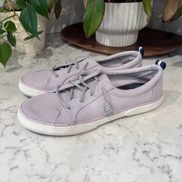Sperry Crest Vibe Lavender Purple Canvas Slip On Sneakers STS87255 Womens 8 - Image 2