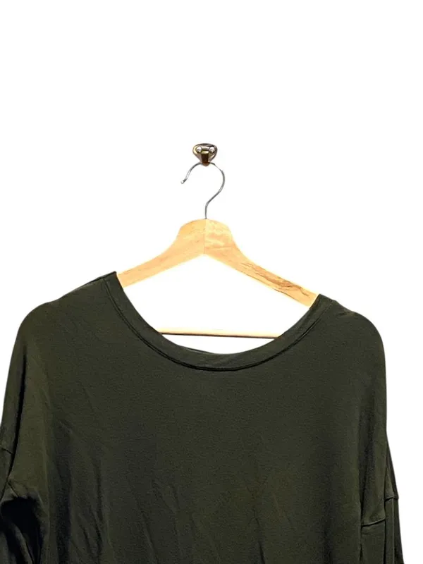 Athleta Chakra Backless Sweatshirt Olive Green Size M Yoga Gym Workout Lounge - Image 7