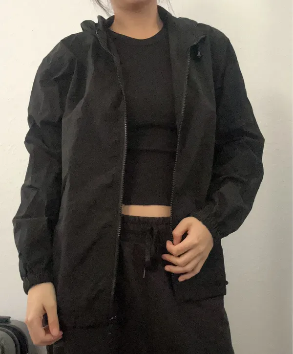 John Galt Black Lightweight Windbreaker Jacket - Image 2