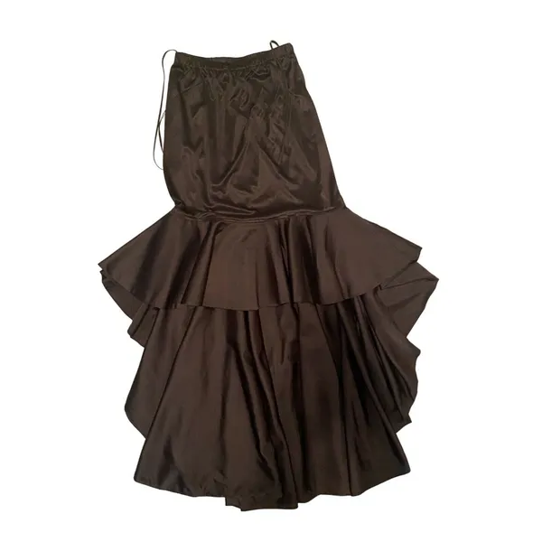 VTG 80’s Lillie Rubin 8 10 Formal Dress Gown Detachable Skirt Black Satin Party - Image 6