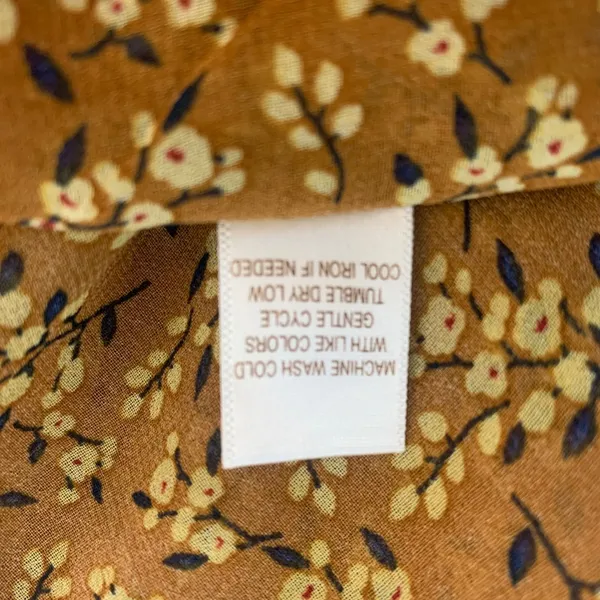 Liberty Love Women's S Boho Floral Duster Vest Mustard Yellow Sheer‎ Tie Front - Image 7