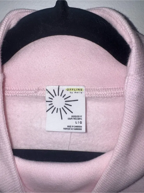 OFFLINE by Aerie Cloud Fleece Oversized Mockneck Sweatshirt - Light Pink - Image 6