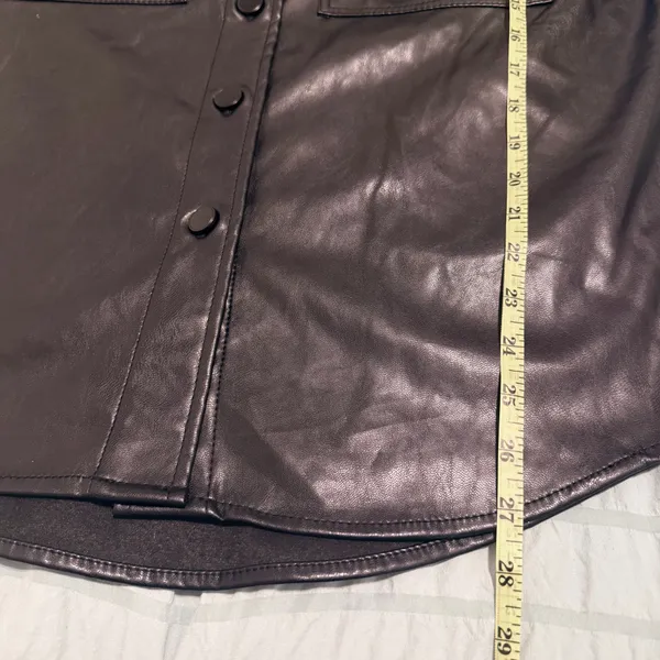 Dollhouse Black Sleek Faux Leather Shacket Womens Size S - NWO - Image 11