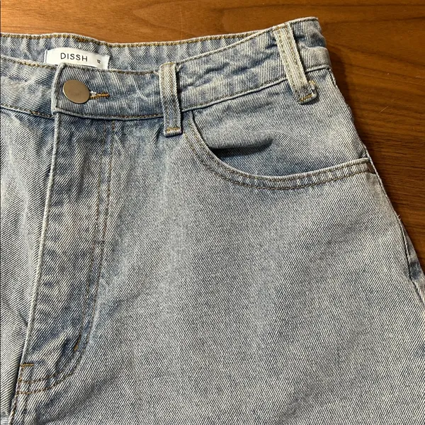 DISSH Light Blue Frayed Jean Shorts Size 12 - Image 8