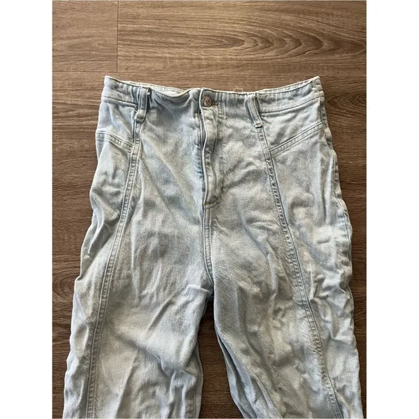 Free People We The Free High Rise Flare Jeans Y2K Womens 29 Light Wash Denim - Image 4