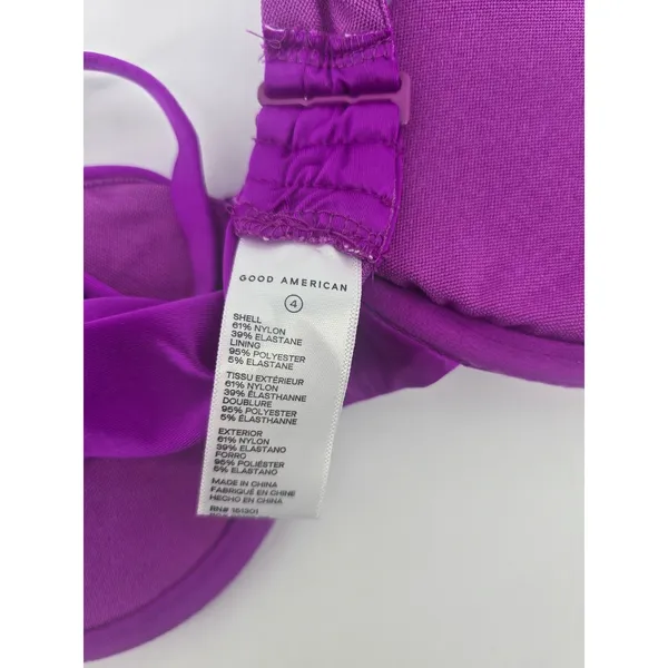Good American Bikini Set Womens 4 Purple‎ Ruched High Waist Underwire Balconette - Image 7