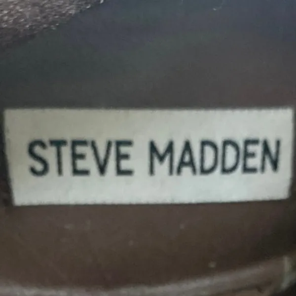 Steve Madden Allison Womens Brown Leather Zip High Heels Ankle Boots Booties 10M - Image 6