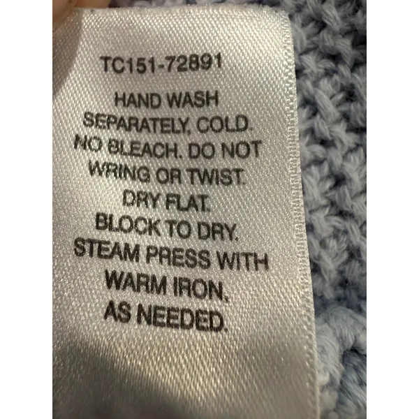 Pendleton Light Blue Cotton Knit Sweater Textured Minimalist Pullover L - Image 10