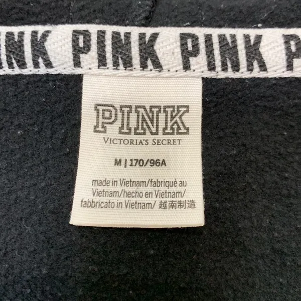PINK Victoria’s Secret Full Zip Cropped Hoodie Black Size M - Image 7