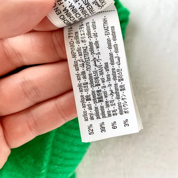 Zara Soft Knit Sweater Womens Size XS Neon Green Wool Blend Crewneck Raglan Cozy - Image 8