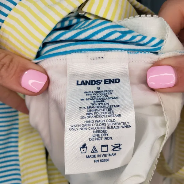 Lands End Tankini Top 8 Seersucker Striped - Image 4