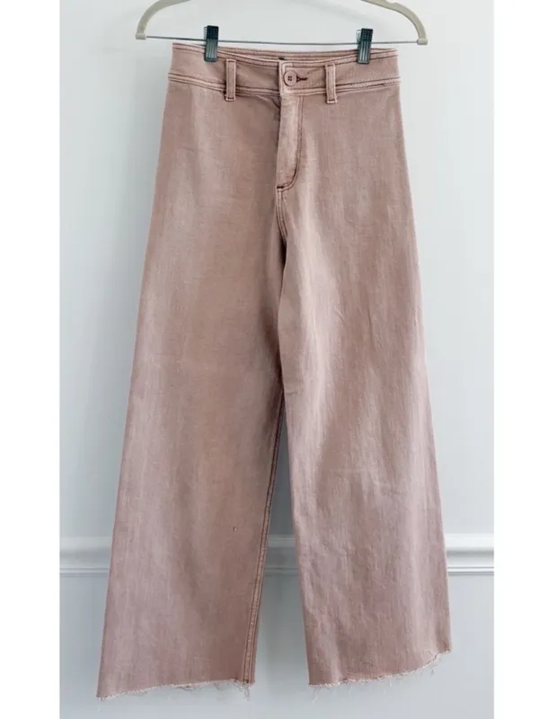 Miou Muse Wide Leg High Rise Crop Pant Size M - Image 3