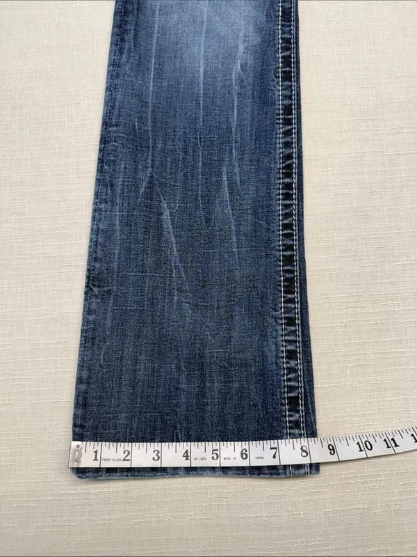 Miss Me Dark Blue Faded Flare Jeans - Image 6