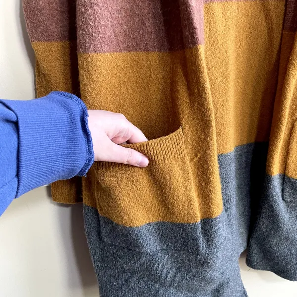 Madewell‎ wool-alpaca blend colorblock knit open front cardigan women's size XS - Image 3