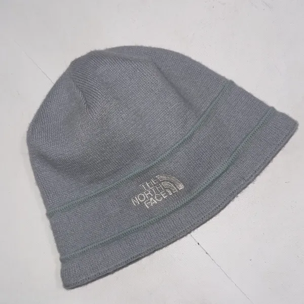 The North Face 100% Wool Blue Stripe Ski Hike Outdoor Warm Beanie Hat‎ Toboggan - Image 2