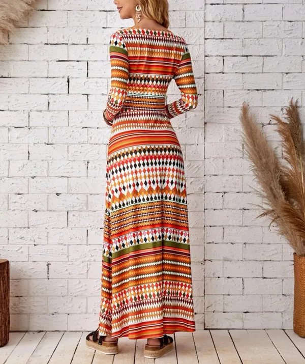 Boutique Striped Maxi Dress Orange  - Image 2