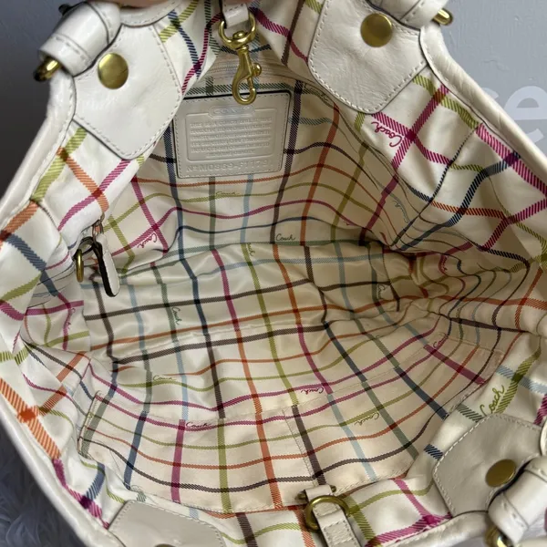 y2k COACH 2008 11791 Heritage Striped Tote Handbag - Image 6