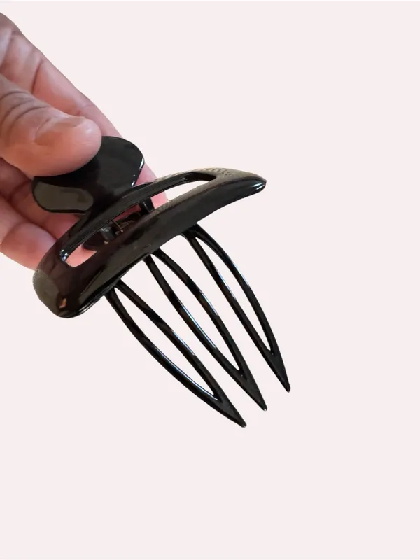 Classic Black Glossy Hair Claw Clip Medium Strong Hold Rectangle Hair Accessory - Image 4