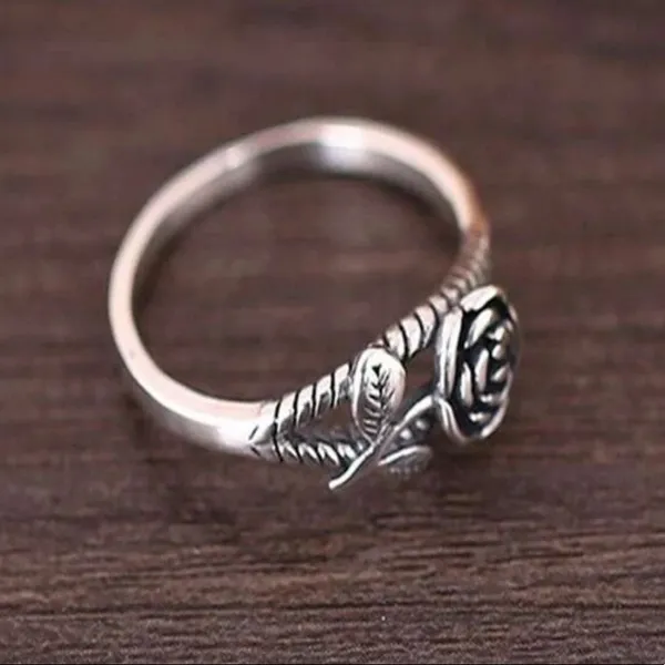 Gorgeous Rose Antique Silver ring - Image 4